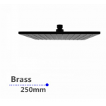 Square Matte Black Solid Brass Shower Head 250